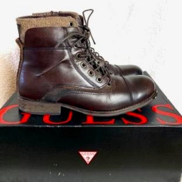 Guess Alfie Leather Men’s Boots - Picture 1 of 10